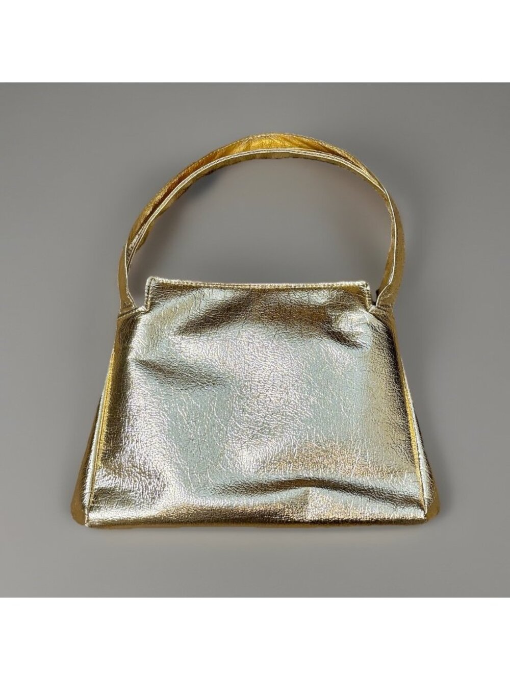 Vintage Gold Lamé 50s Handbag 60s Kiss Lock Purse Mid Century Shoulder Bag Disco